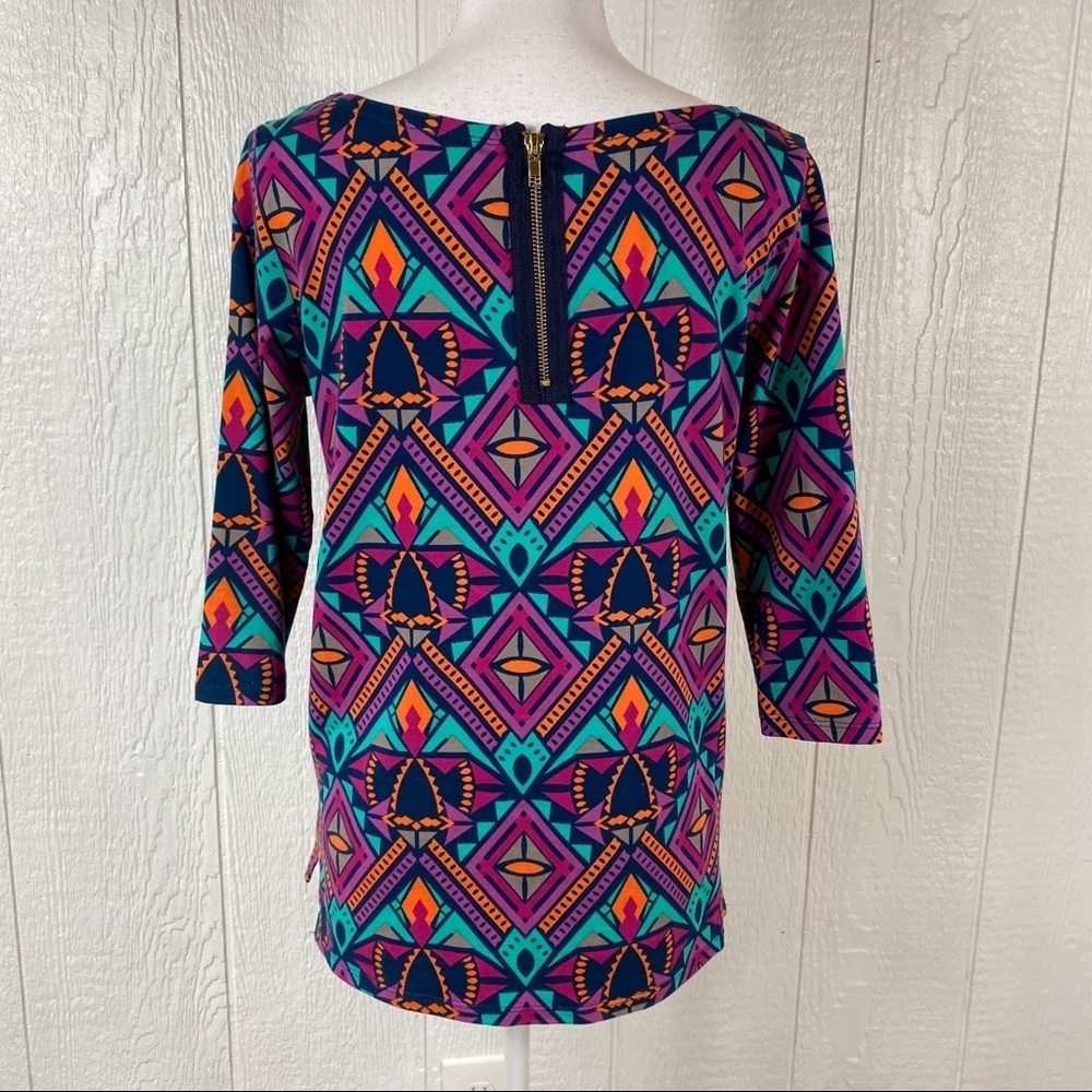 All For Color Geometric Print Blouse Small - Picture 6 of 11